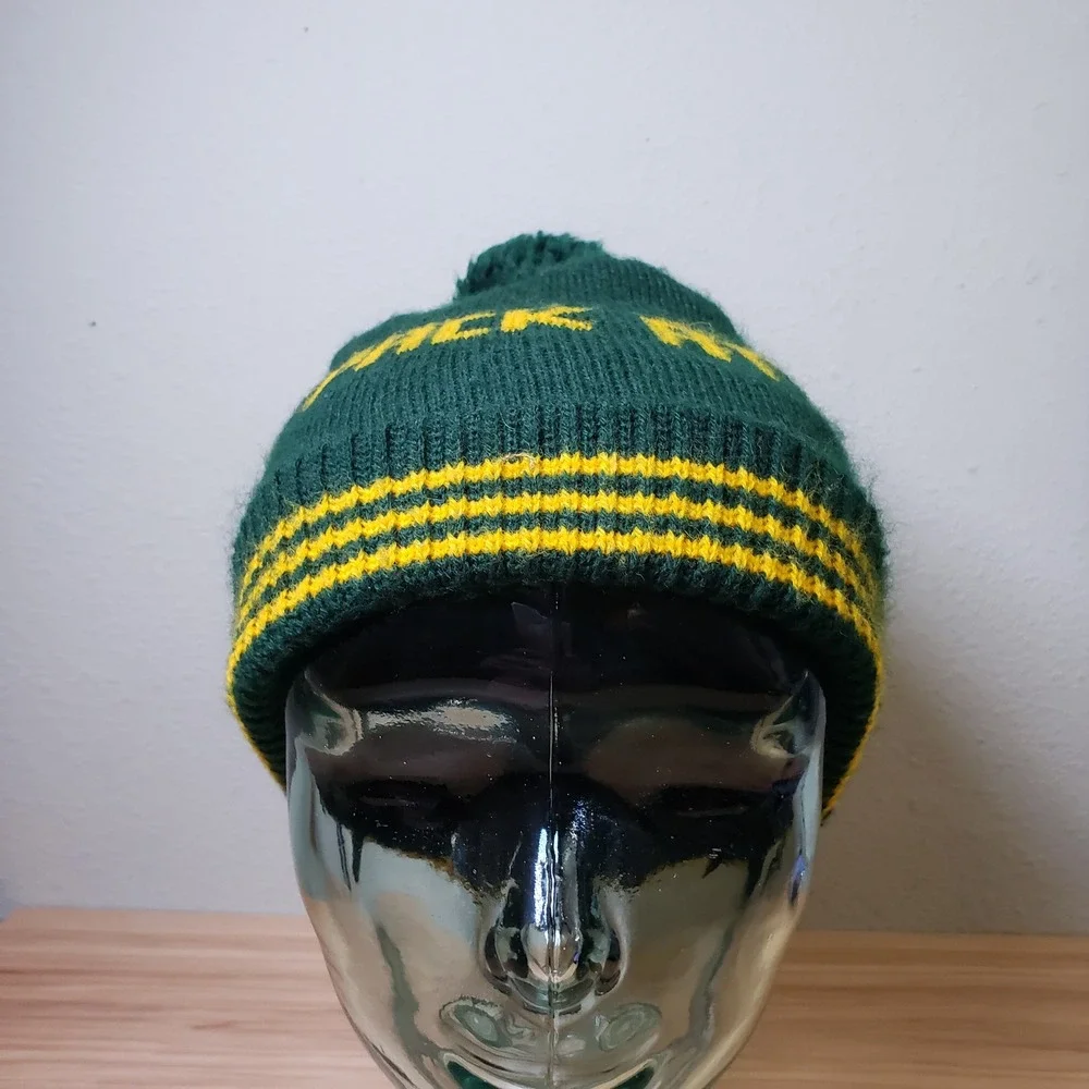 Pack Attack Green Bay Packers Knit Beanie‎ Cap Green Gold Winter Hat NFL